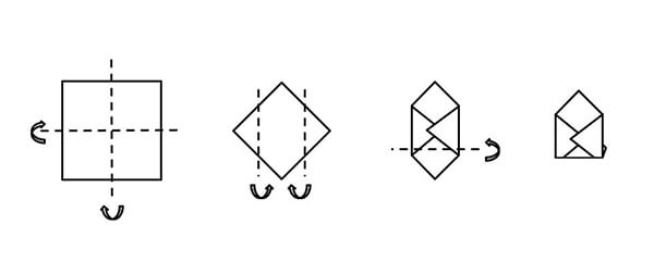 トライアングル（トライアングラー）の折り方