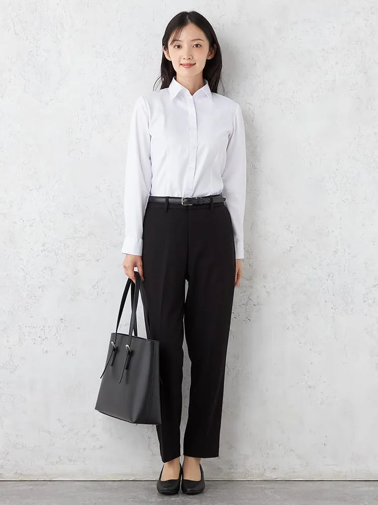 形態安定】長袖ブラウス STOVELMASON WHITE リクルート 白 スキッパー