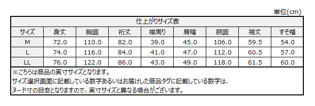 サイズチャート