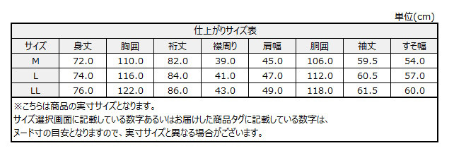 サイズチャート