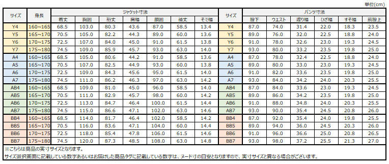 サイズチャート