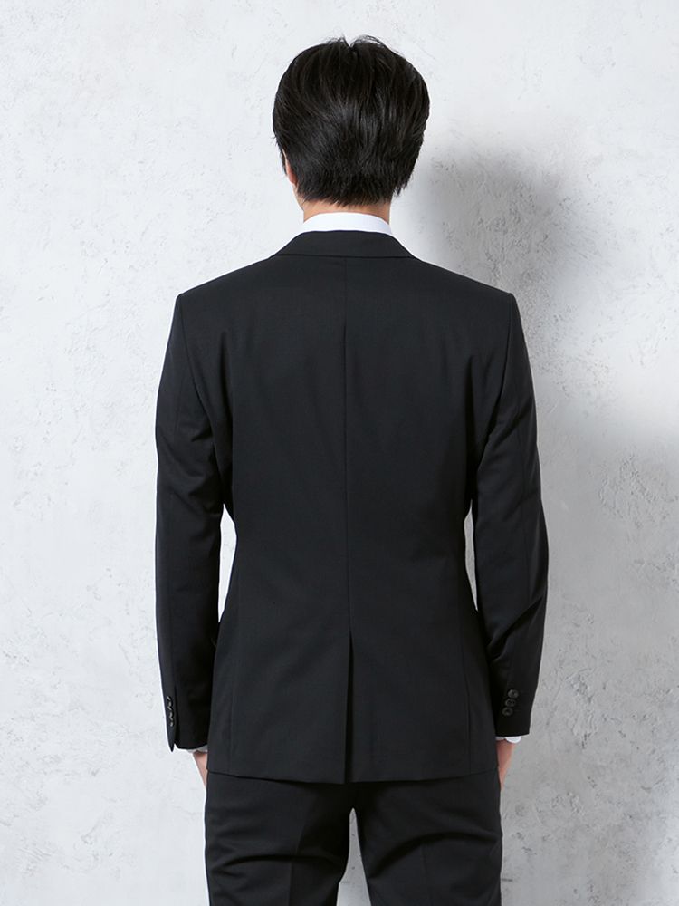 【2WAYストレッチ】2つボタン スーツ ブラック シャドウ