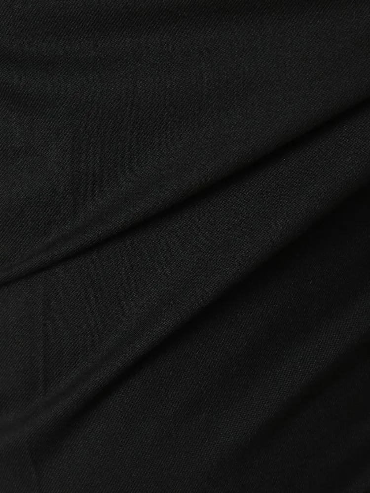 ウォッシャブル】パンツ 2WAYウォッシャブル 黒無地 テーパード