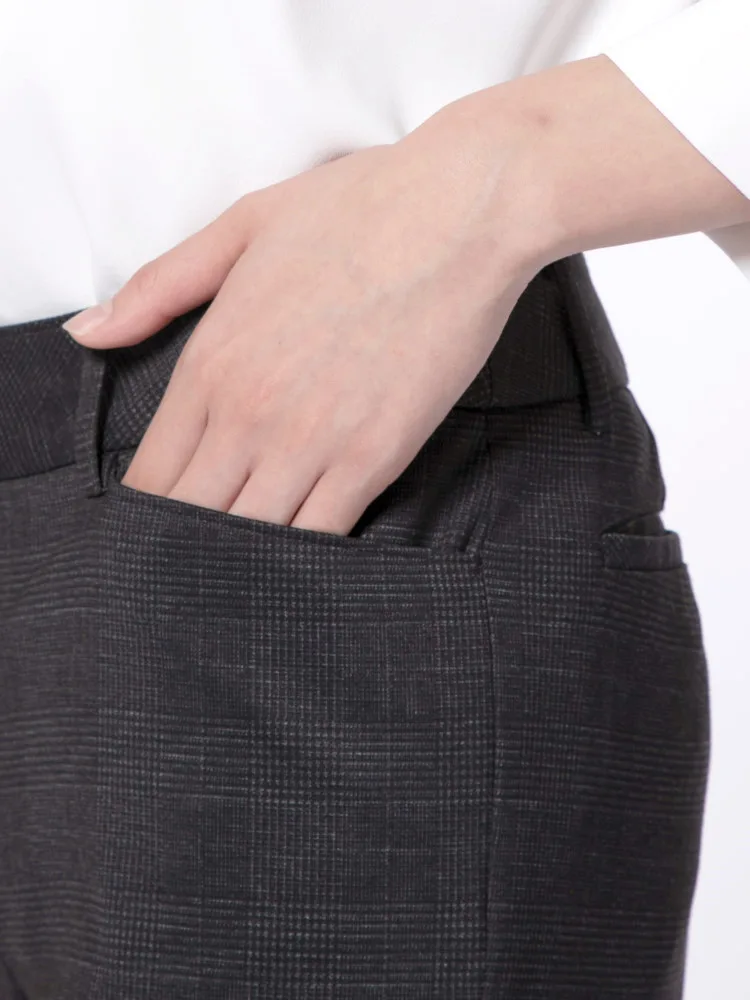 ウォッシャブル】パンツ テーパードパンツ プリントニット