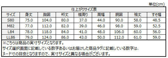 サイズチャート