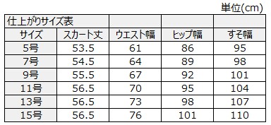 サイズチャート