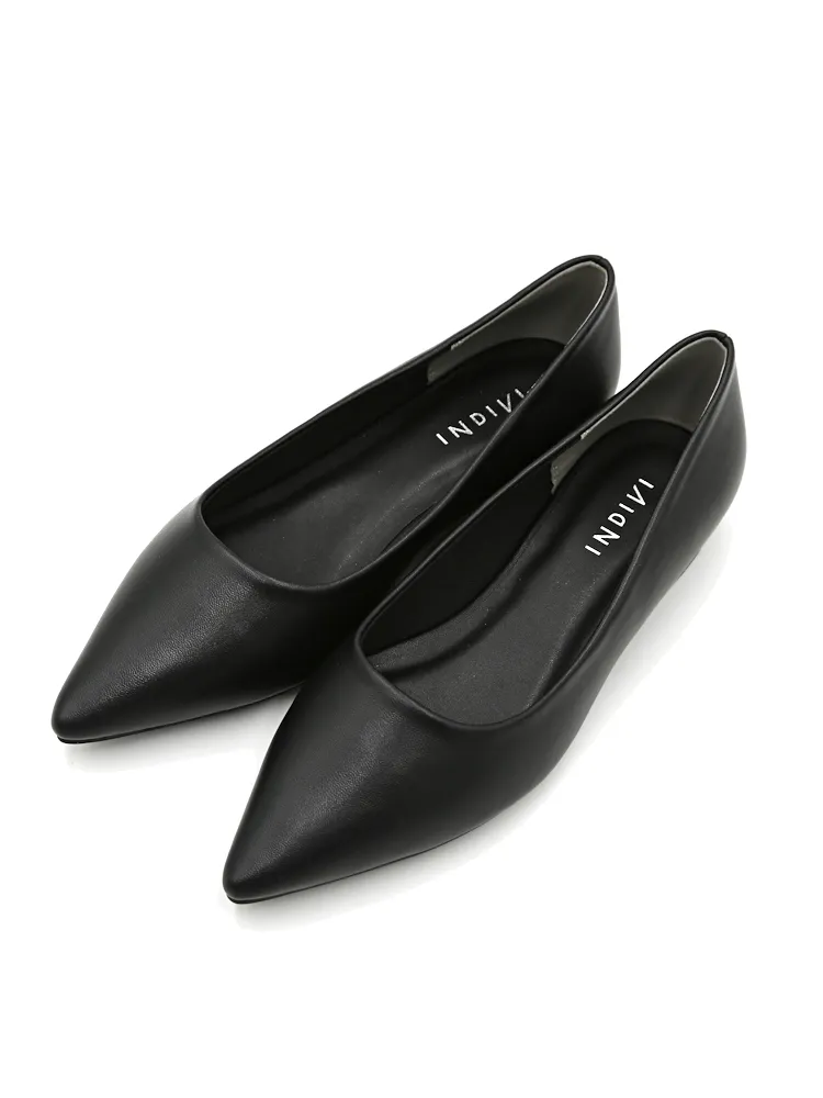 【INDIVI】ローヒールパンプスブラック／グレー無地通年【レディース】