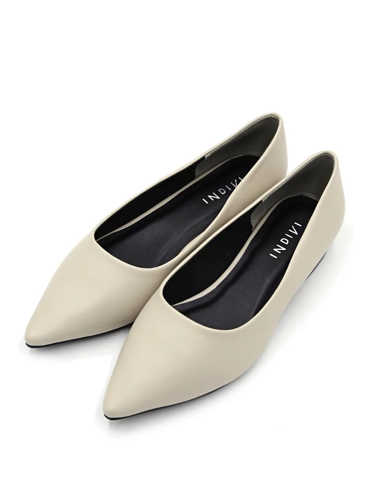 【INDIVI】ローヒールパンプスブラック／グレー無地通年【レディース】