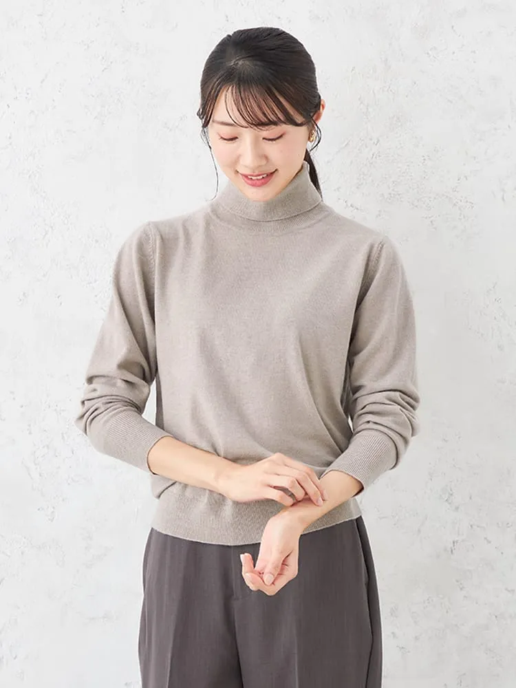 【SOFFICE】カシミアタッチニットタートルネックニット・カットソー長袖ソフィーチェ秋冬【レディース】