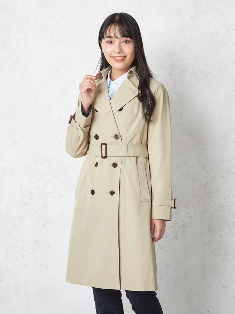 【撥水】トレンチコート取り外しライナー付き防花粉防シワ無地SOFFICE通年【レディース】