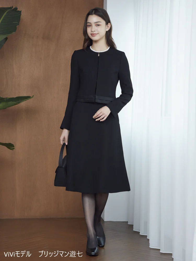 【フォーマル2点セット】ジャケット/ワンピースアンサンブルウォッシャブルストレッチ無地ViVi通年【レディース】