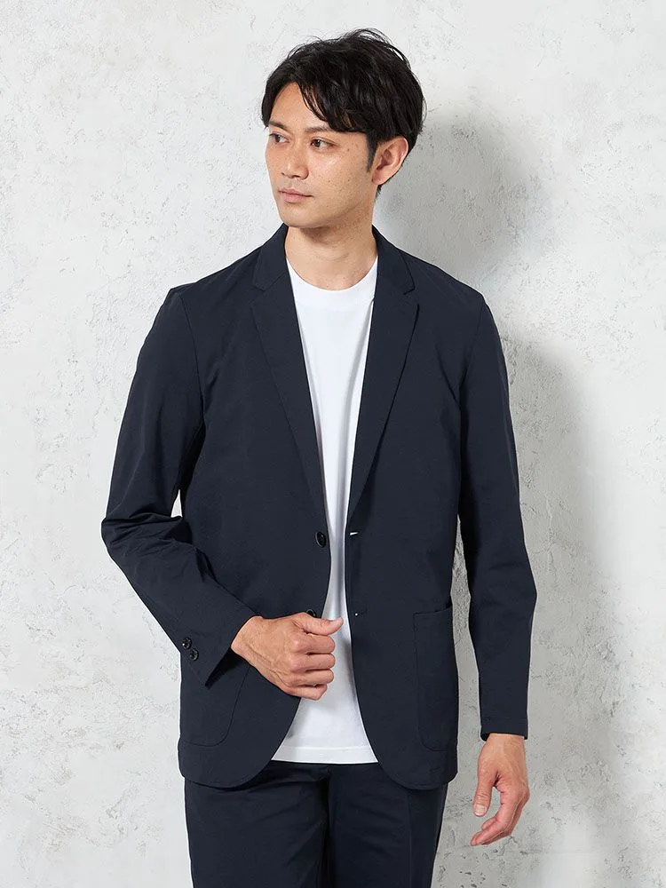 【WEB限定】上下セットアップハイブリッドジャージーストレッチ無地通年