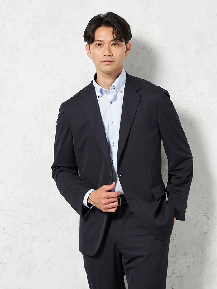★先行予約販売【超軽量】ジャケット2つボタン【セットアップ商品有】ストレッチニット素材高通気シャドウストライプi－Jacket-アイジャケット-春夏