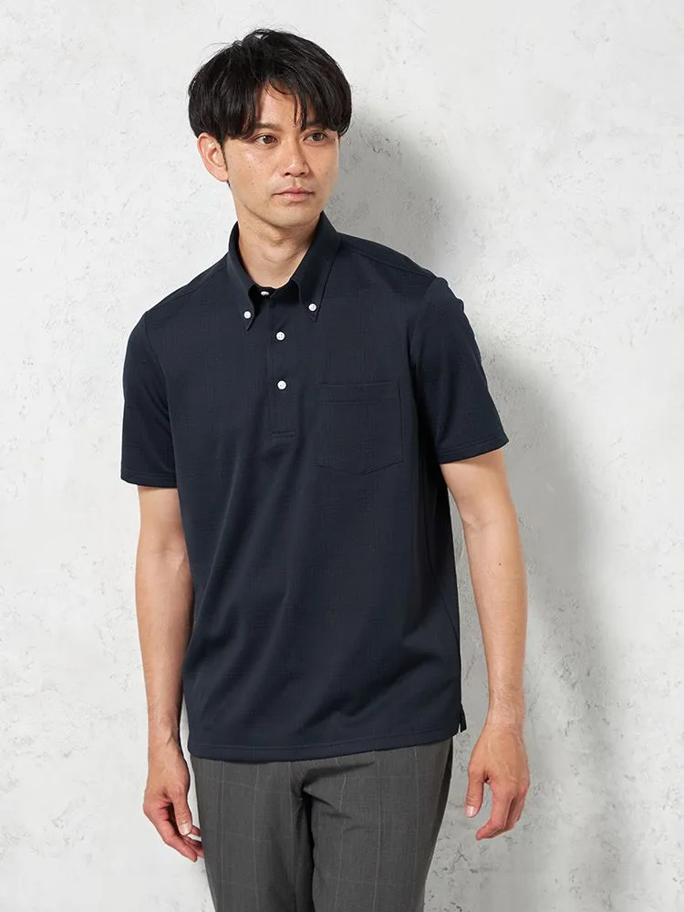 ★先行予約販売【吸湿冷感】完全ノーアイロン半袖アイポロシャツボタンダウンチェックi-shirt春夏