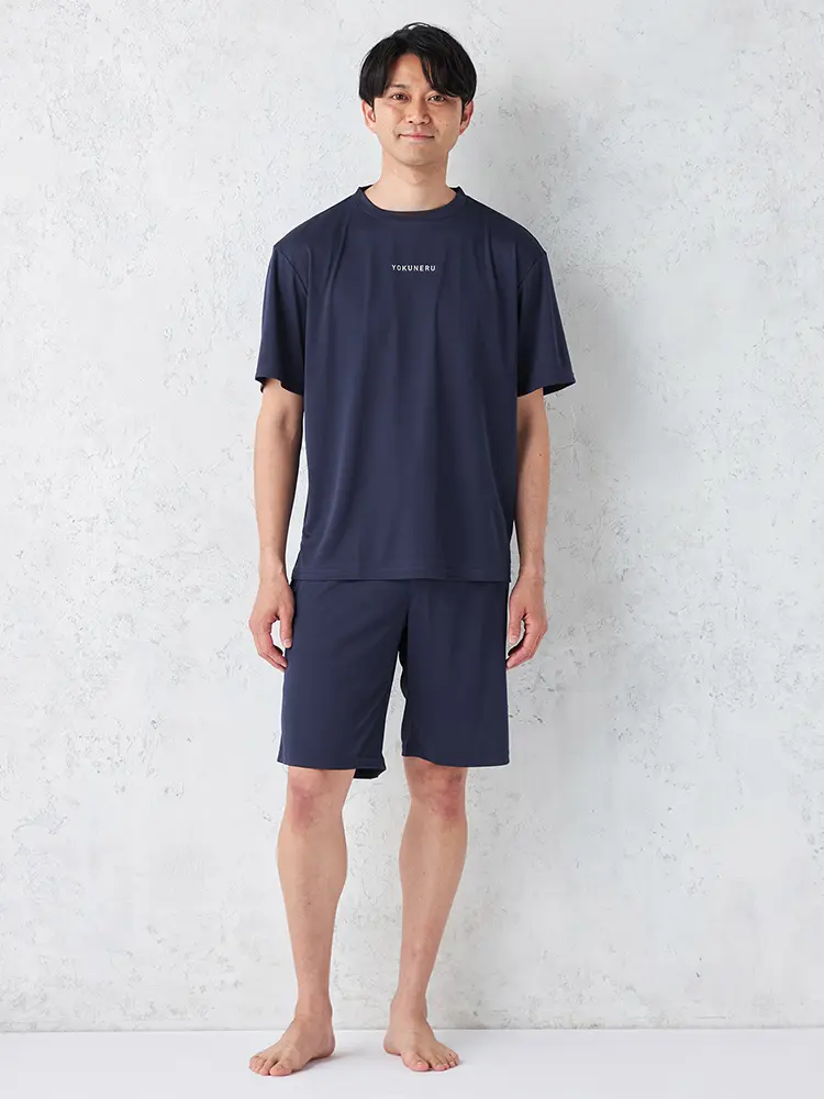 【YOKUNERU】リカバリーウェア上下セット男女兼用半袖Tシャツ+ショートパンツ疲労回復血行促進遠赤外線快眠NANOMIX(R)【一般医療機器】SS～LLサイズ