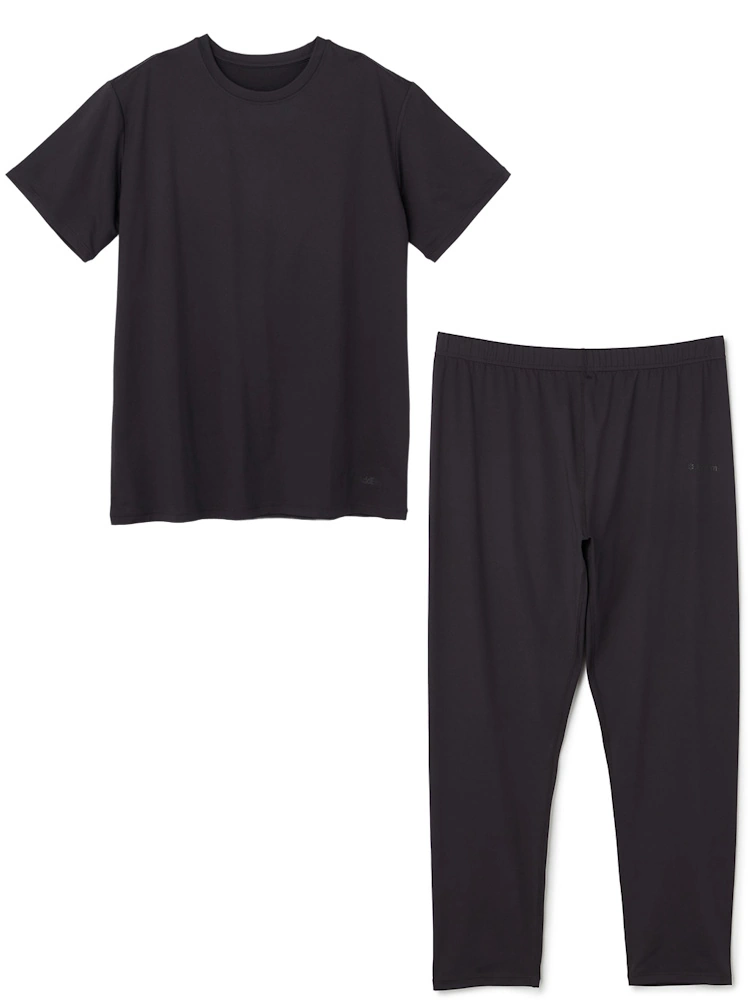 【AddElm】R2PLUSリカバリーウェア上下セット半袖Tシャツロングパンツニット素材360°ストレッチ吸水速乾UVカット通年