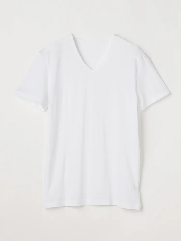 【アセドロン】半袖ＶネックＴシャツアンダーウェア無地吸汗速乾通年