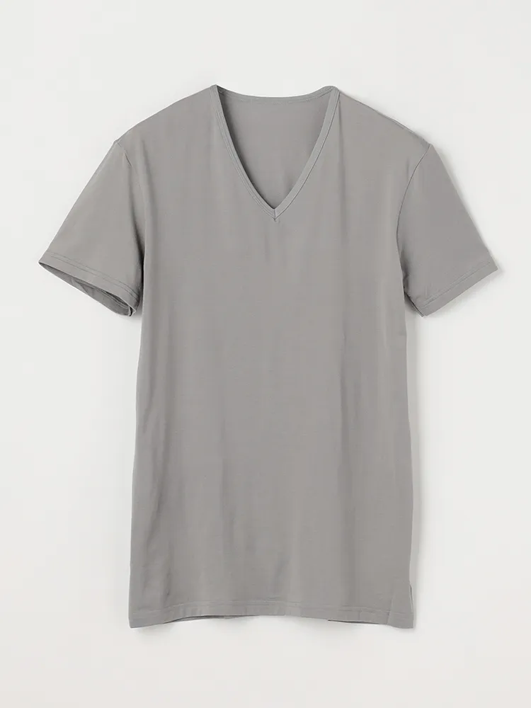 【アセドロン】半袖ＶネックＴシャツアンダーウェア無地吸汗速乾通年