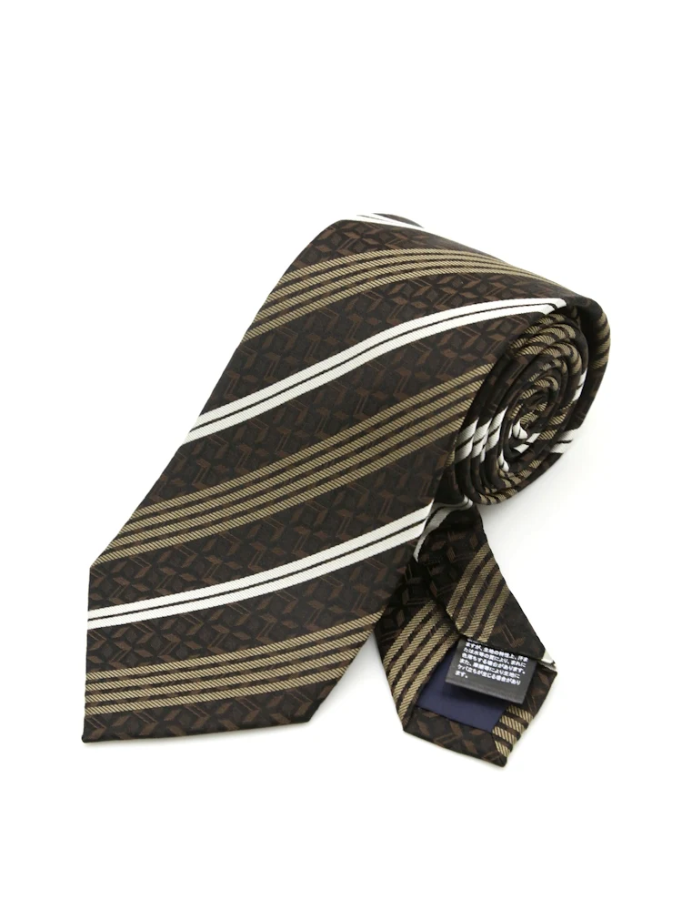 【シルク100%】ネクタイグラデーションカラーストライプカンサイ・ヤマモト秋冬