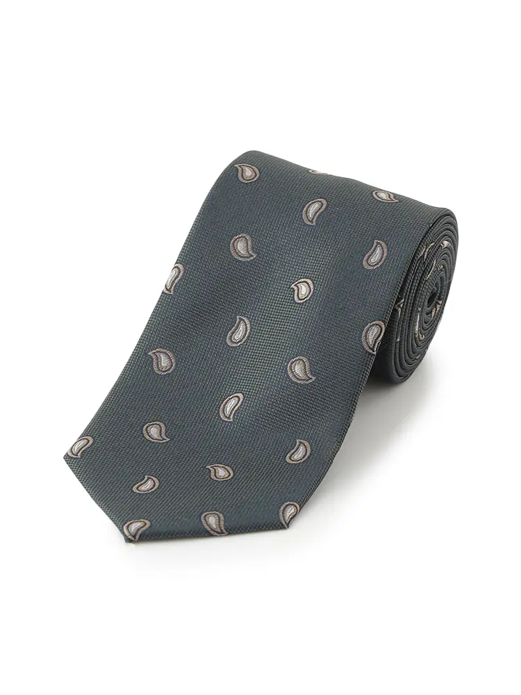 【リッケンバッカー】シルクミックスネクタイペイズリーレギュラー秋冬