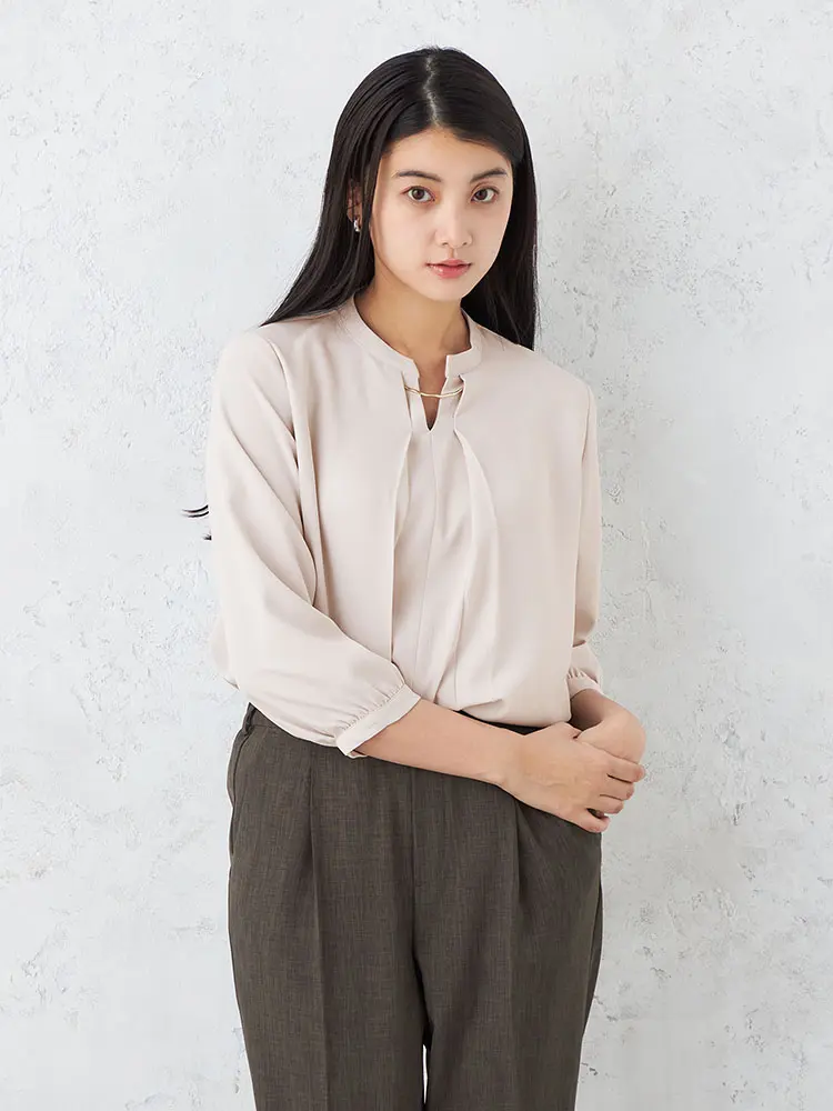 【SOFFICE】2WAYアクセ付きスキッパーブラウスカットソーソフィーチェ通年【レディース】