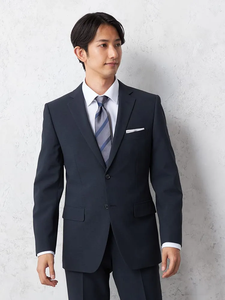 【即納】スーツ2つボタン【WEB限定】上下ウォッシャブルブラック小柄3シーズン対応