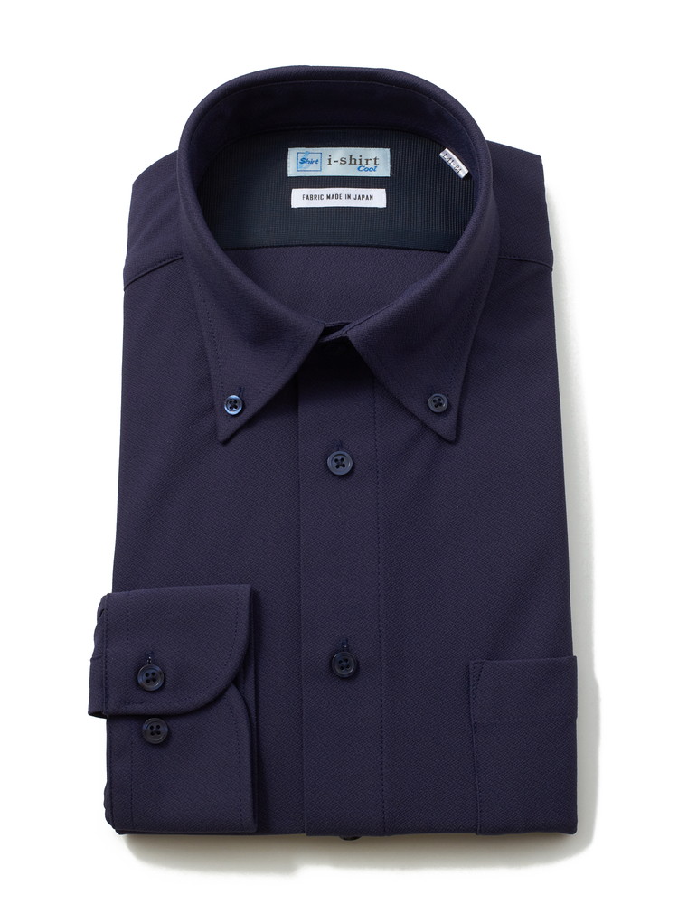 【完全ノーアイロン】長袖ワイシャツボタンダウン【アイスライブ】無地i-shirt春夏