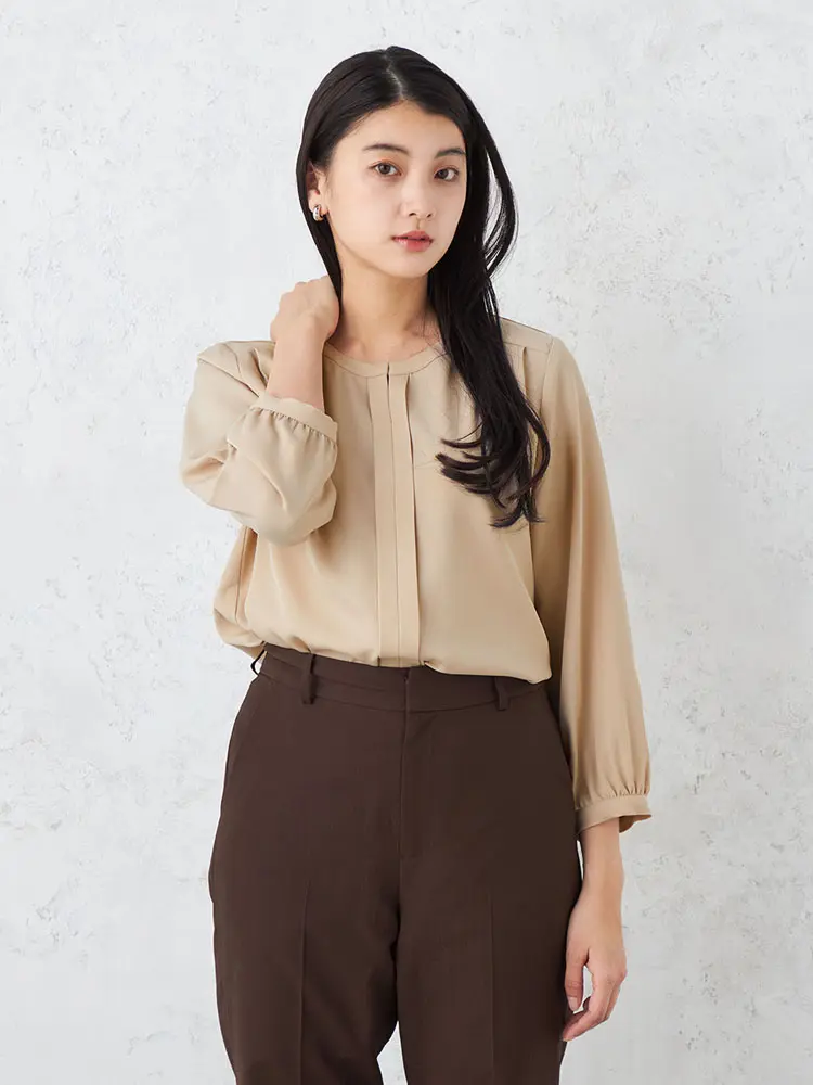 【SOFFICE】ソフトツイル前タックブラウスカットソーソフィーチェウォッシャブル通年【レディース】