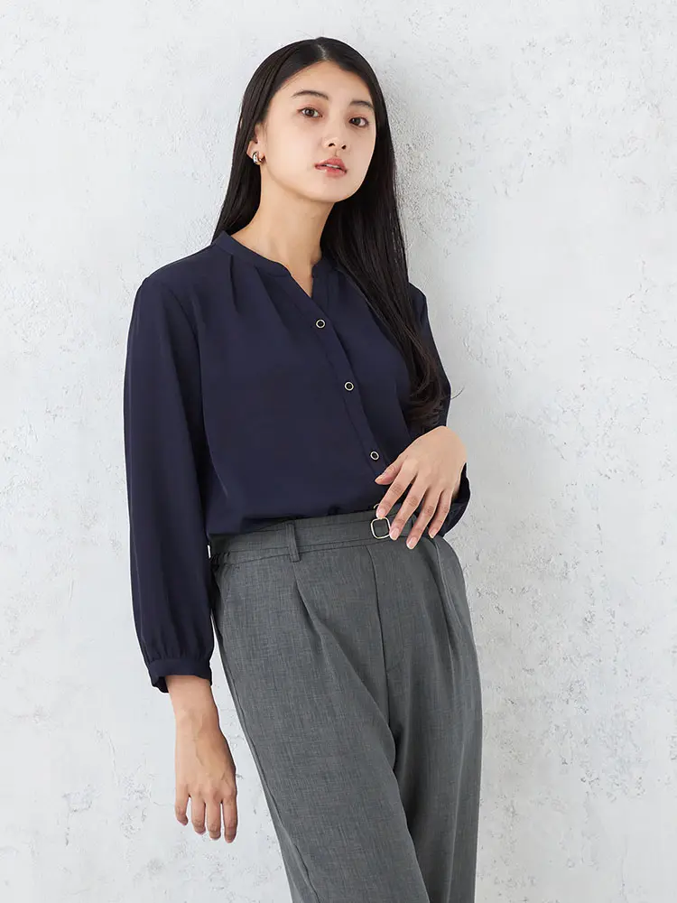 【SOFFICE】ソフトツイル前開きブラウスカットソーソフィーチェウォッシャブル通年【レディース】