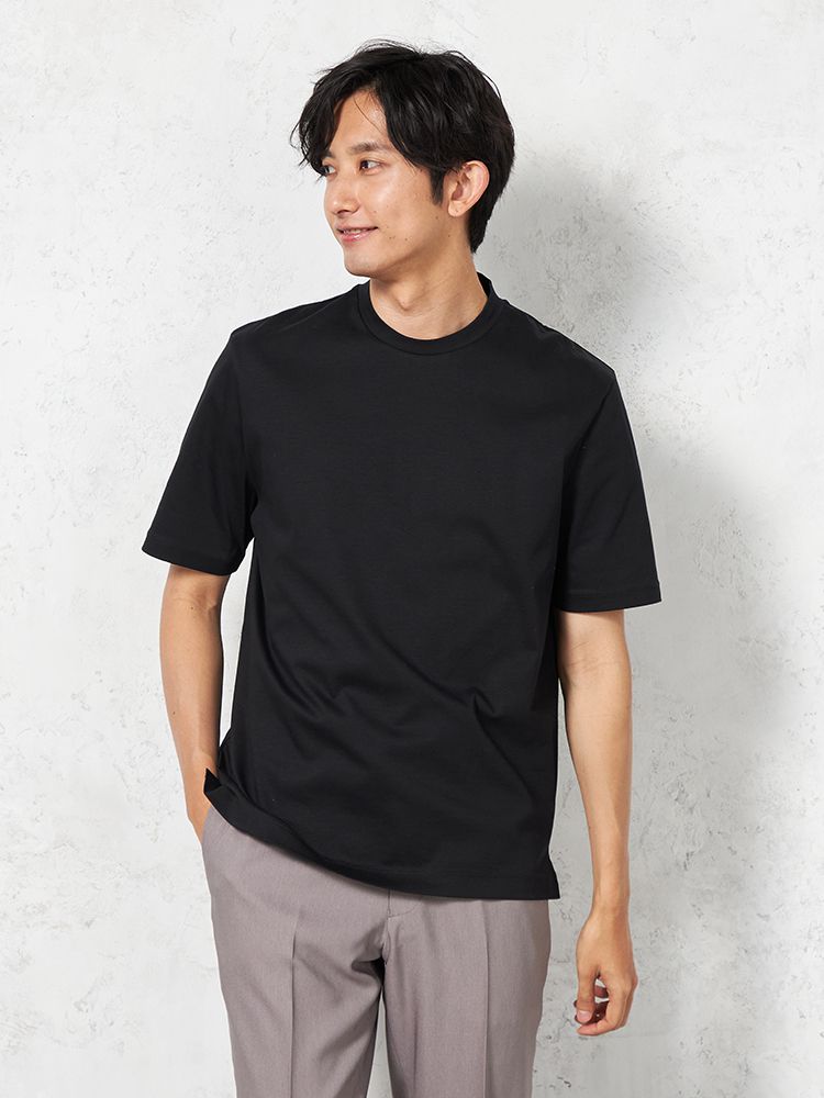 【KATHARINEEHAMNETT-キャサリン・イー・ハムネット-】半袖ビズTシャツクルーネック無地春夏