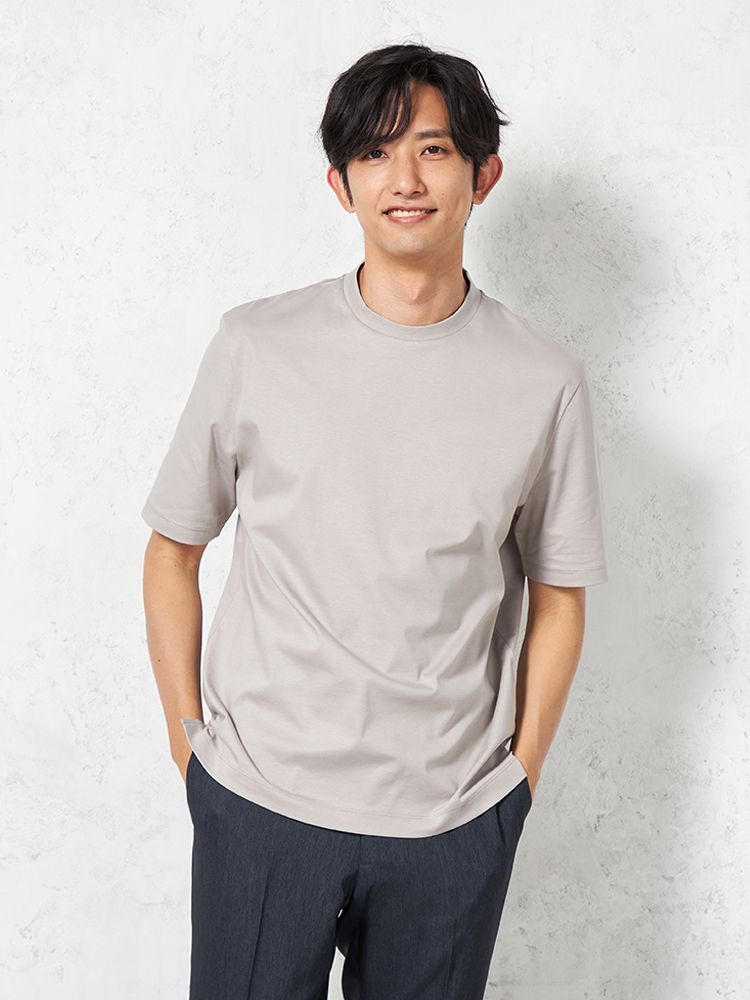 【KATHARINEEHAMNETT-キャサリン・イー・ハムネット-】半袖ビズTシャツクルーネック無地春夏