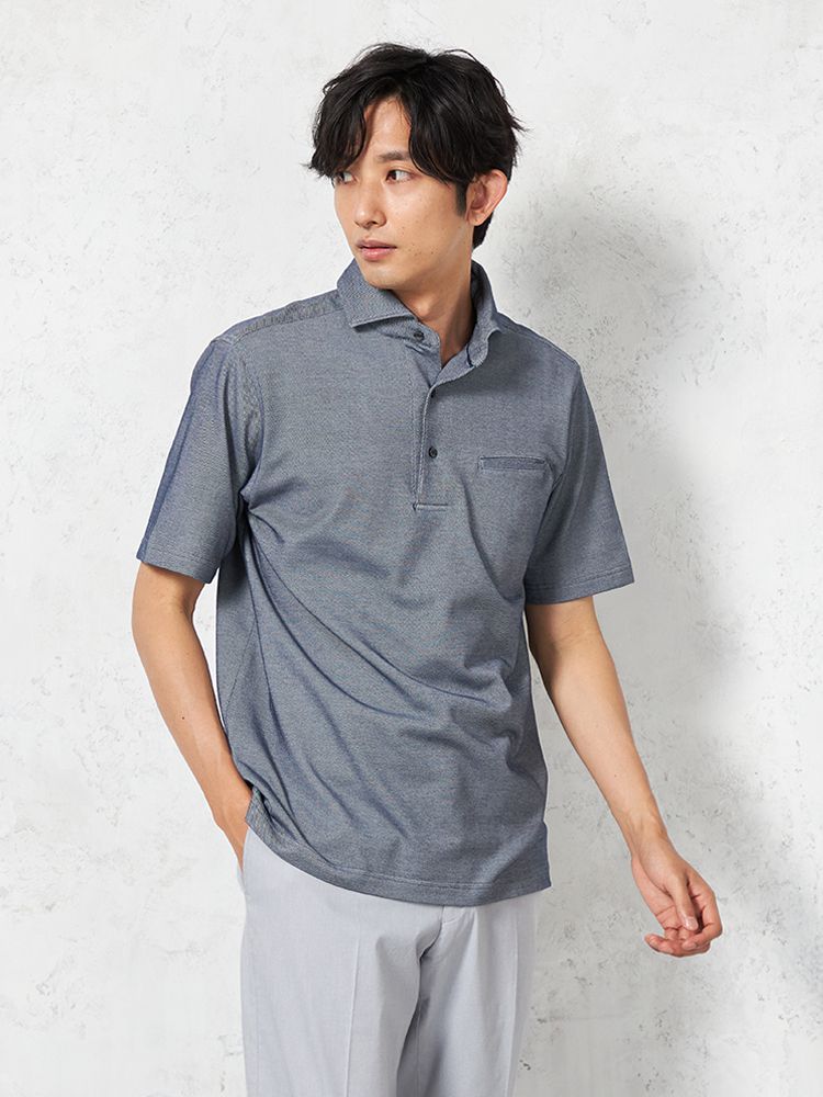 【KATHARINEEHAMNETT-キャサリン・イー・ハムネット-】半袖ビズポロシャツ無地春夏