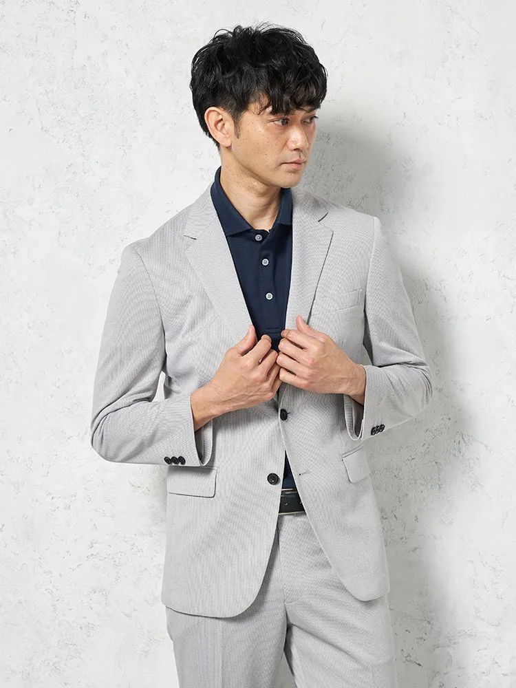 【i－Jacket-アイジャケット-】ジャケット2つボタントリコットメッシュプリントストレッチニット素材高通気軽量春夏