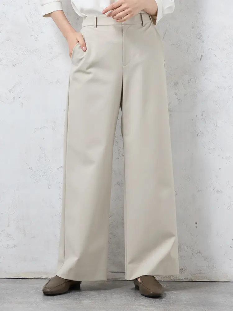 【INDIVI】キャリーマンツイル2WAYストレッチワイドパンツ通年【レディース】