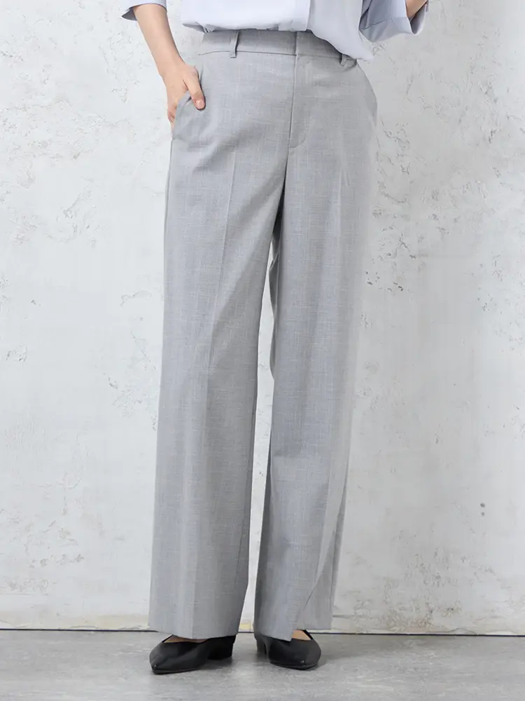 【INDIVI】キャリーマンツイーディーワイドパンツ通年【レディース】