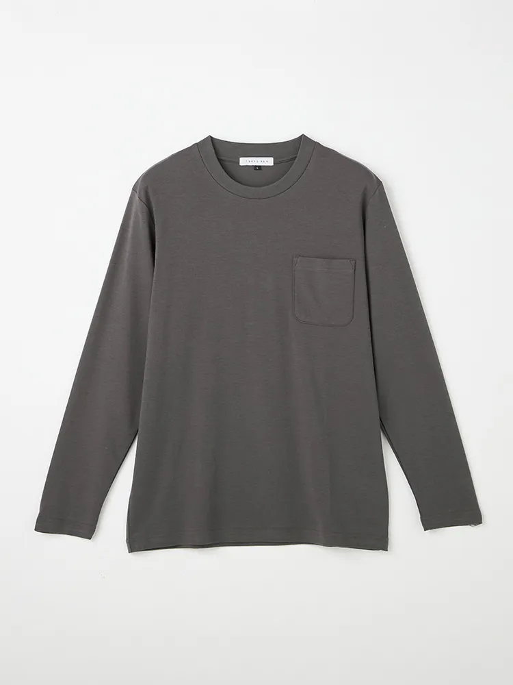【TOKYORUN】スムーススロープネック長袖Ｔシャツビズインナーニット長袖無地通年