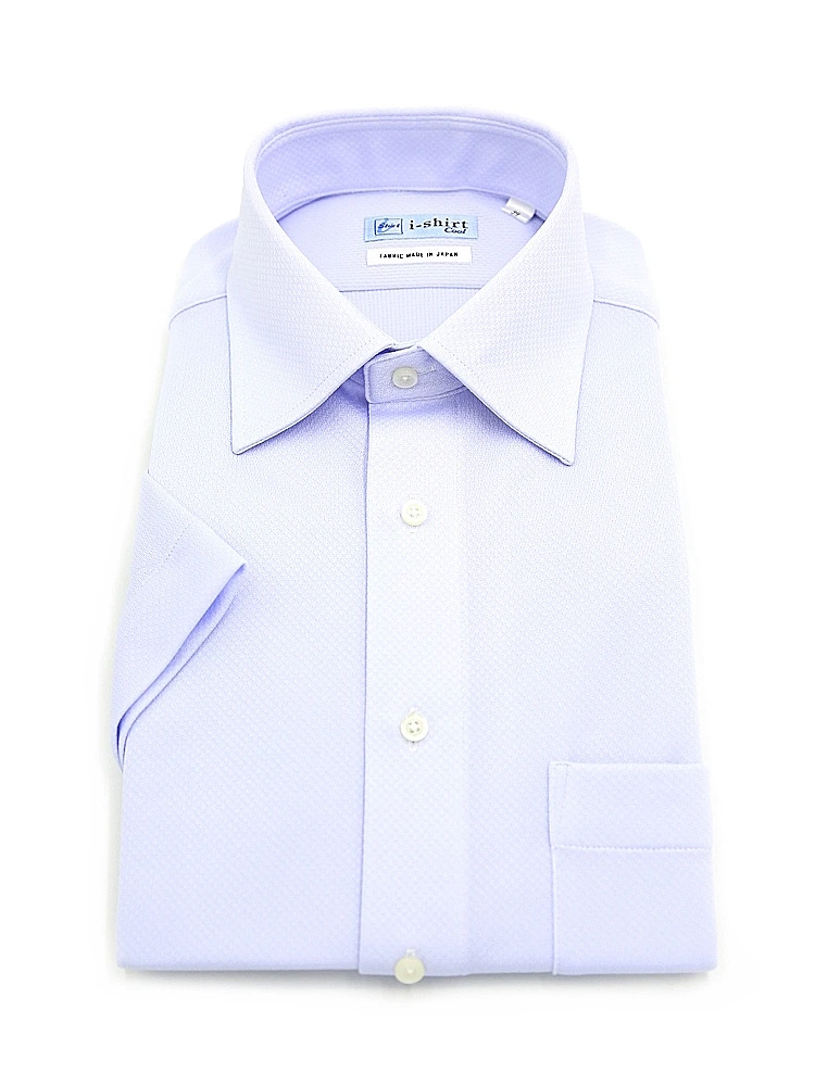 【完全ノーアイロン】半袖アイシャツセミワイド【DRYAIR生地使用】通気性マイクロチェックワイシャツi-shirt春夏