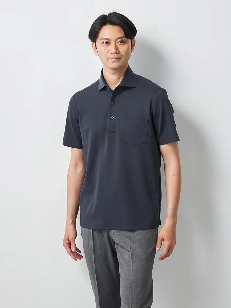 【アイシャツ】アイポロバイオセンサークールカジュアルインナー形態安定ストレッチ吸汗速乾抗菌加工春夏