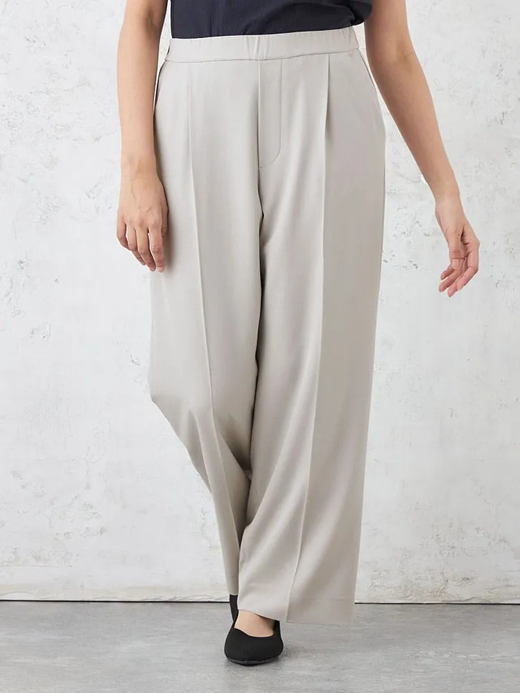 【INDIVI】涼感ストレッチワイドパンツウォッシャブル春夏【レディース】