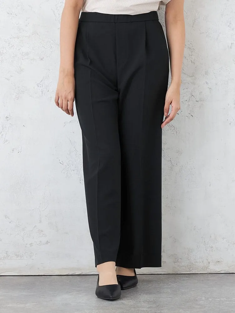 【INDIVI】涼感ストレッチワイドパンツウォッシャブル春夏【レディース】