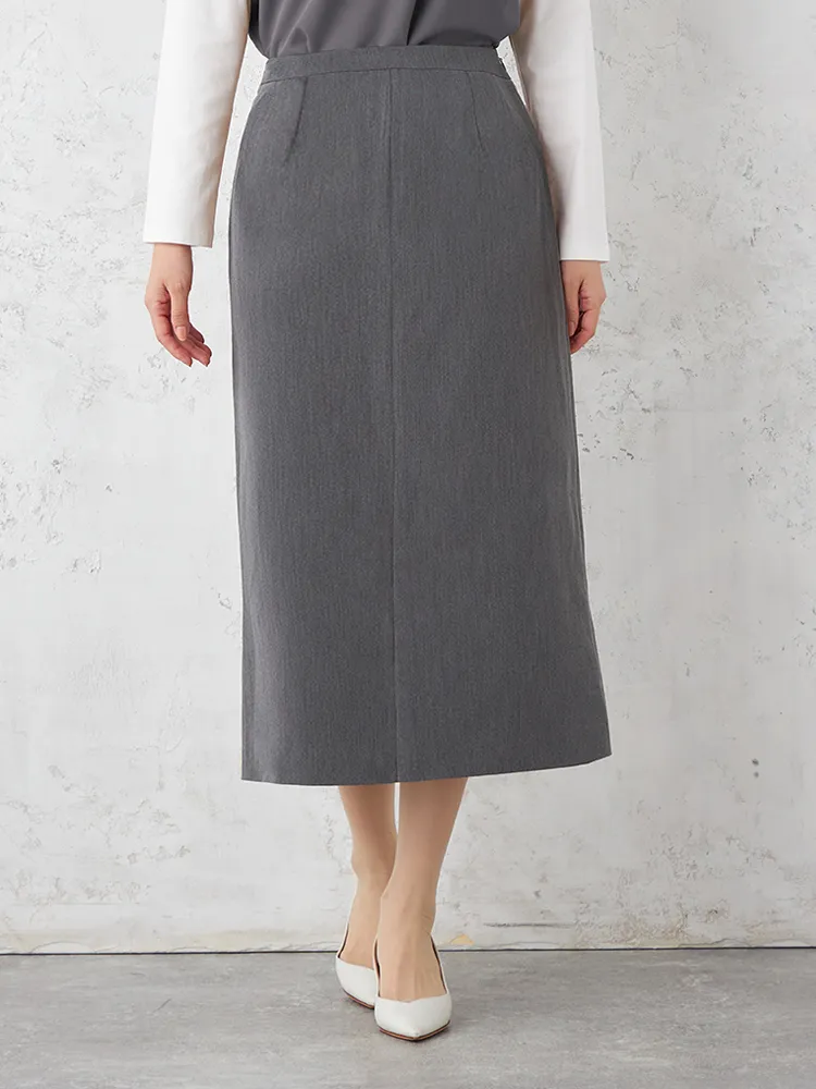 【ONCLOSET】T/Rロングタイトスカート無地ウォッシャブルストレッチ秋冬【レディース】