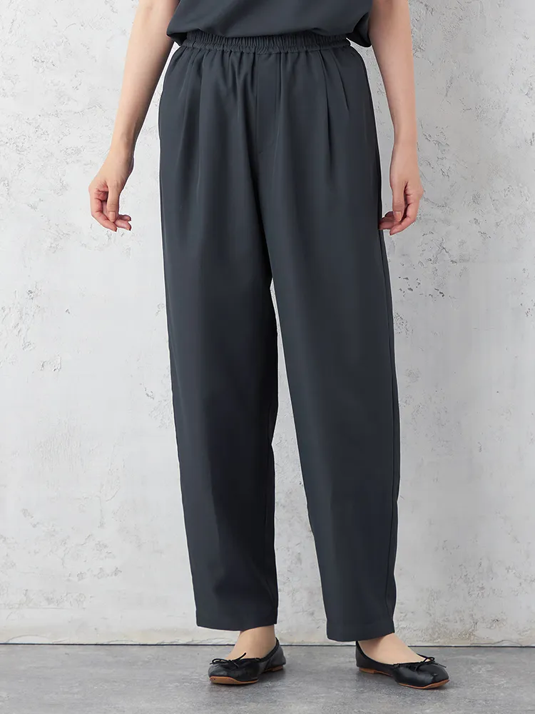 【ONCLOSET】ツヤ感ツイルタックパンツ無地ウォッシャブル秋冬【レディース】