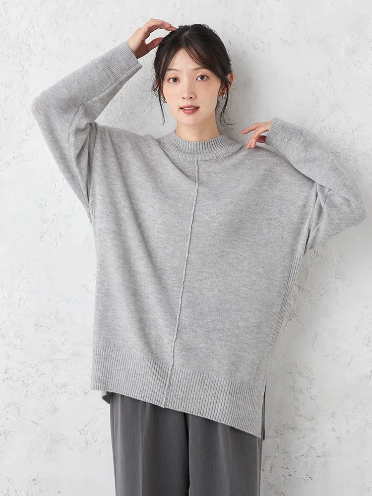 【ONCLOSET】ミドルゲージハイネックニット長袖ハイネック無地秋冬【レディース】