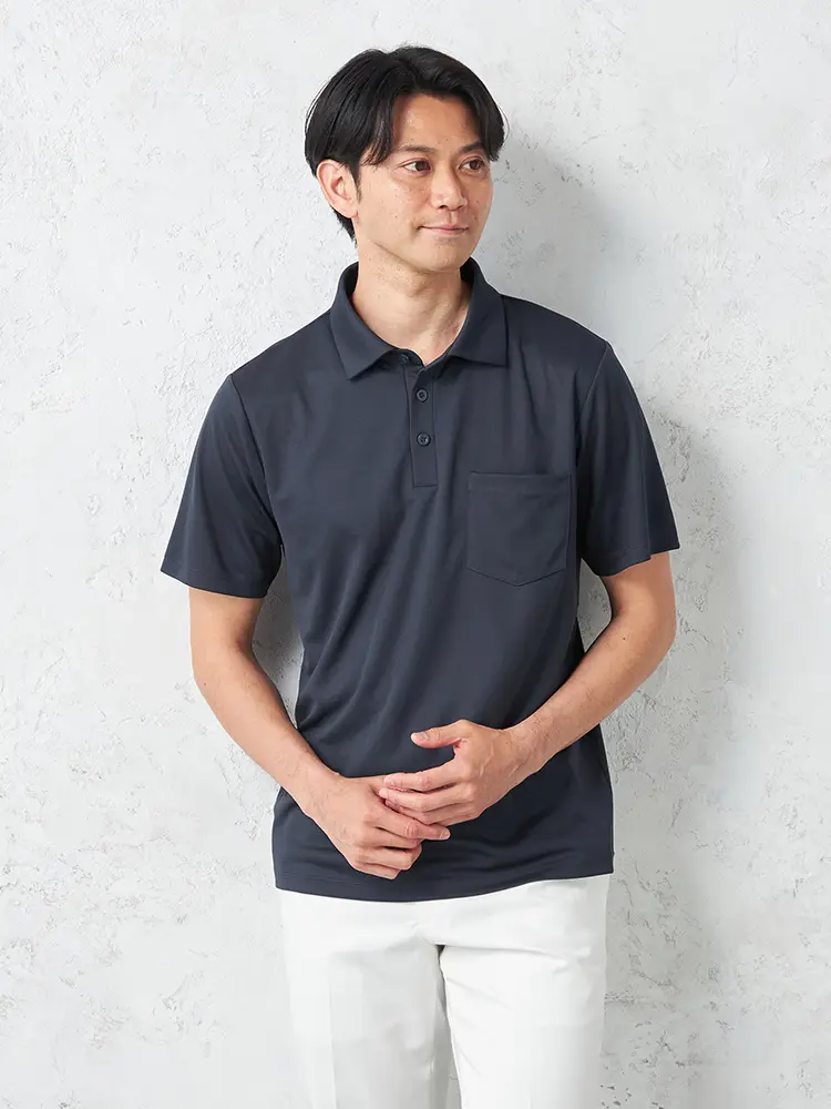 【ＴＯＫＹＯＲＵＮ】COOLCOREビズポロカジュアルインナーシャツ半袖ポロニット素材ウォッシャブル春夏
