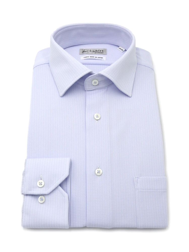 【即納】WEB限定【完全ノーアイロン】長袖アイシャツセミワイドストレッチチェックi-shirt通年