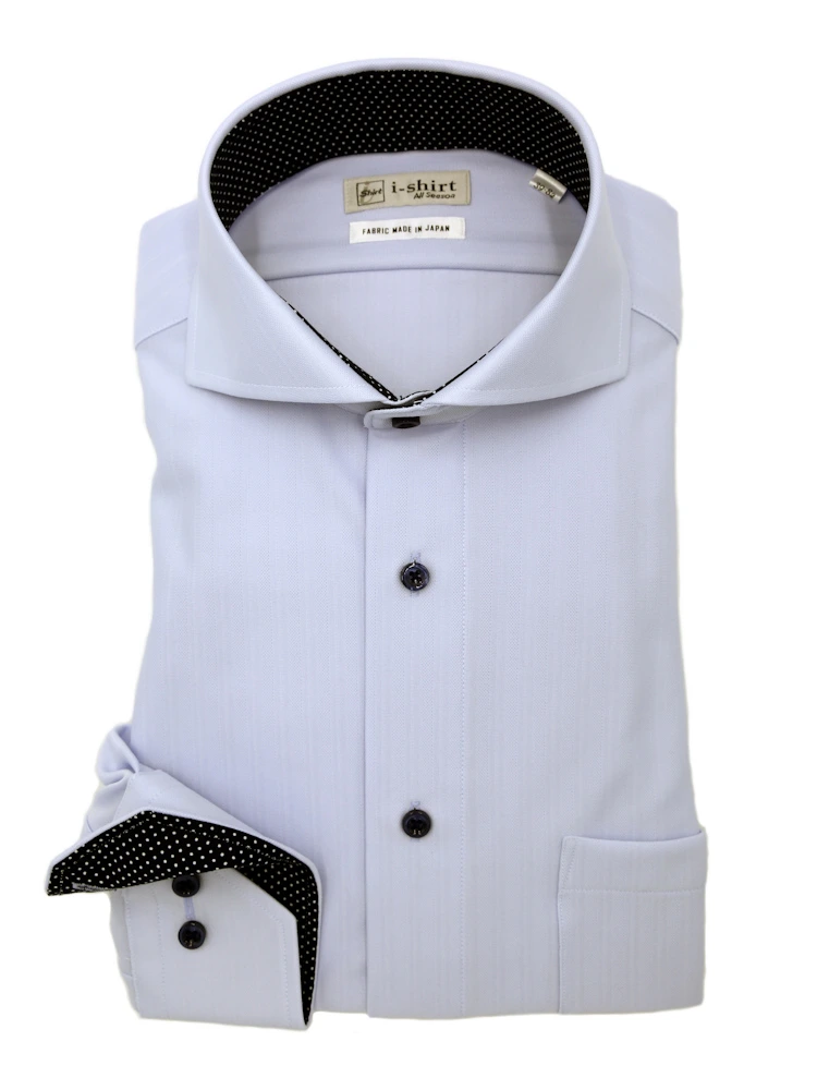 【完全ノーアイロン】長袖アイシャツカッタウェイストレッチ吸水速乾織柄無地ワイシャツi-shirt通年
