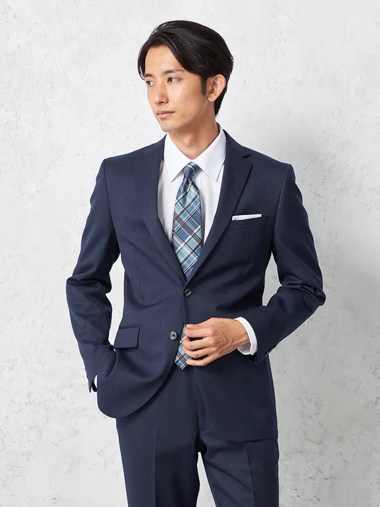 【ｎｅｒｏ】上下ウォッシャブルスーツ2つボタン無地ノータック秋冬