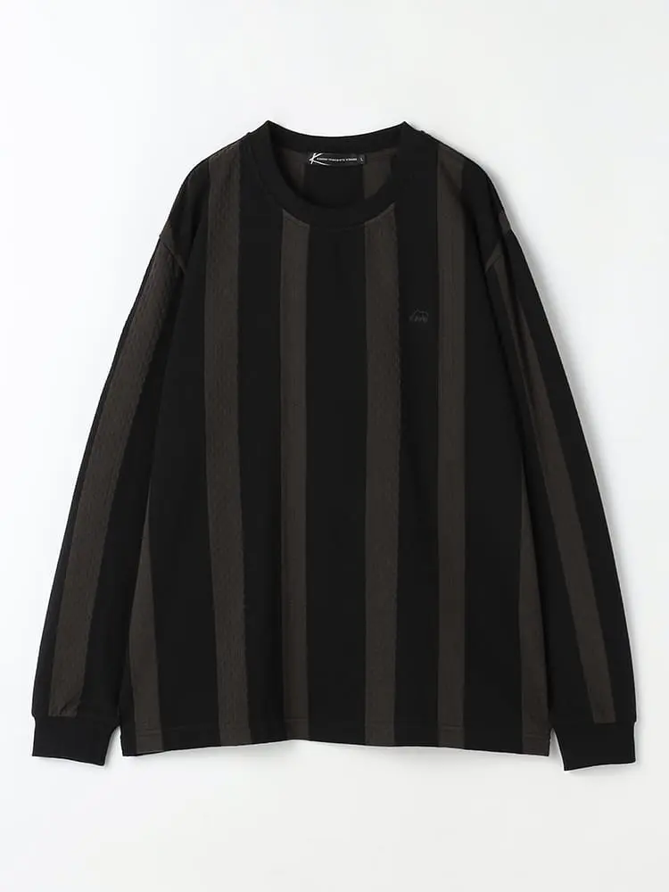 【カンサイ・ヤマモト】ストライプトレーナーカジュアルインナー秋冬