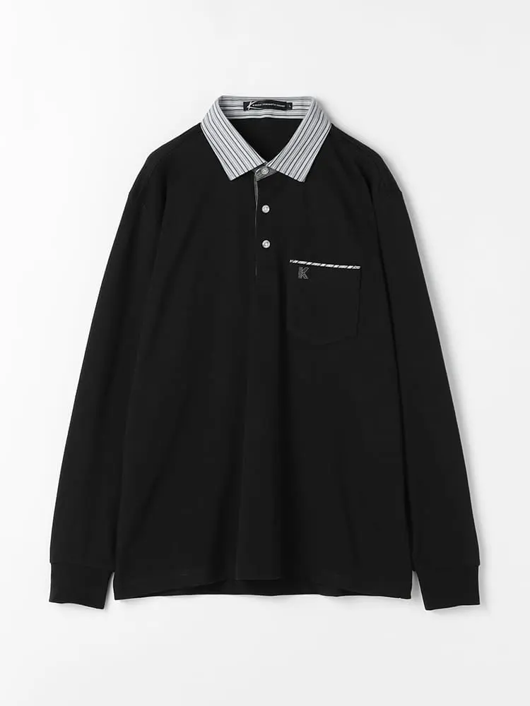 【カンサイ・ヤマモト】布帛衿ポロシャツカジュアルインナー秋冬