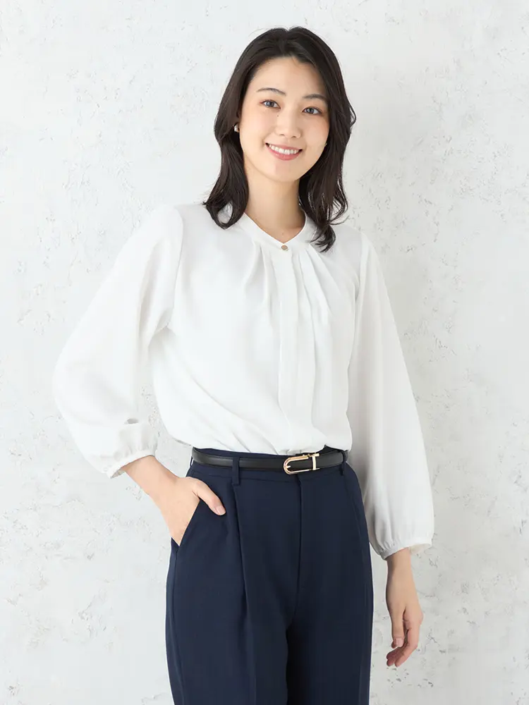 【SOFFICE】BEAUTYVEIL前開きタックブラウスカットソーUVカット通年【レディース】